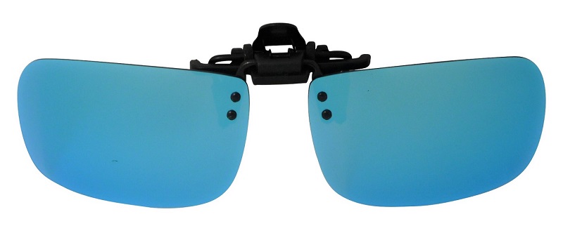 Clip-On  Sunglasses MR-1 Polarized Blue Mirror Cat-3 UV400 Lenses 