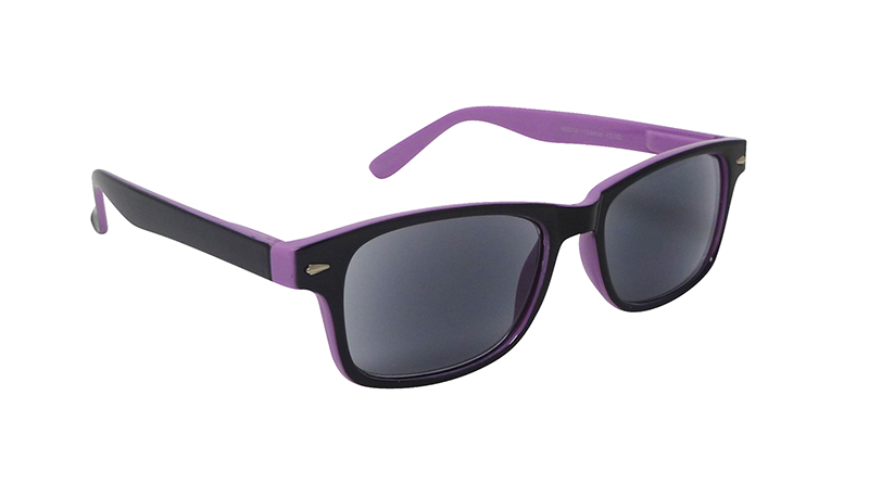 Manhattan Sun Reader Black/Violet Reading Glasses UV400 Grey Lenses
