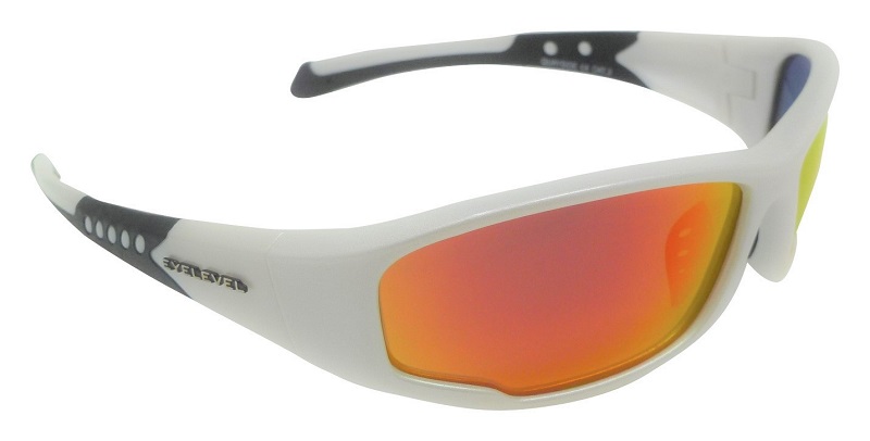 Quayside White Sports Sunglasses Polarized Red Mirror Cat 3 UV400 Lenses 