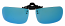 Clip-On  Sunglasses MR-1 Polarized Blue Mirror Cat-3 UV400 Lenses 