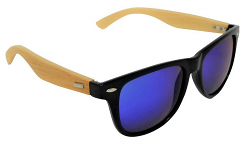 Echo Bamboo Sunglasses Polarized Turquoise Blue Multi-Mirror Cat-3 UV400 Lenses  