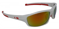 Equinox White Sports Sunglasses Red Mirror Cat-3 UV400 Shatterproof Lenses 