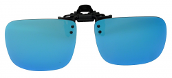 Clip-On Sunglasses MR-2 Polarized Blue Mirror Cat-3 UV400 Lenses 